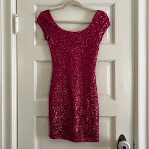 H&M pink sequin minidress